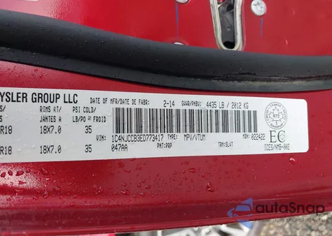 2014 Jeep Compass Limited from USA, damaged, VIN 1C4NJCCB3ED773417